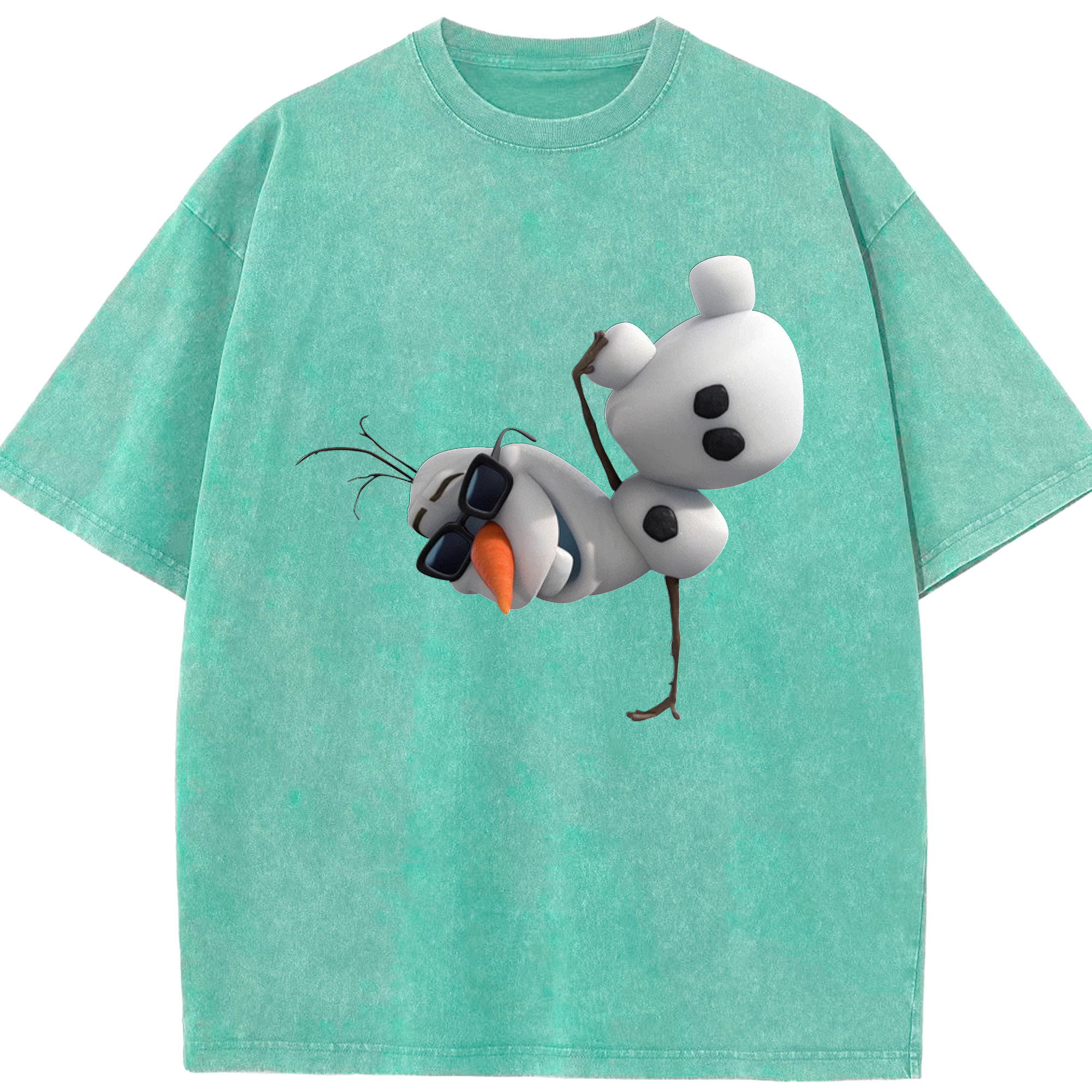 （画像用） アナと雪の女王 アンナ エルサ Frozen Anna Elsa 綿100% ヴィンテージ風 半袖Tシャツ（フロントプリント）